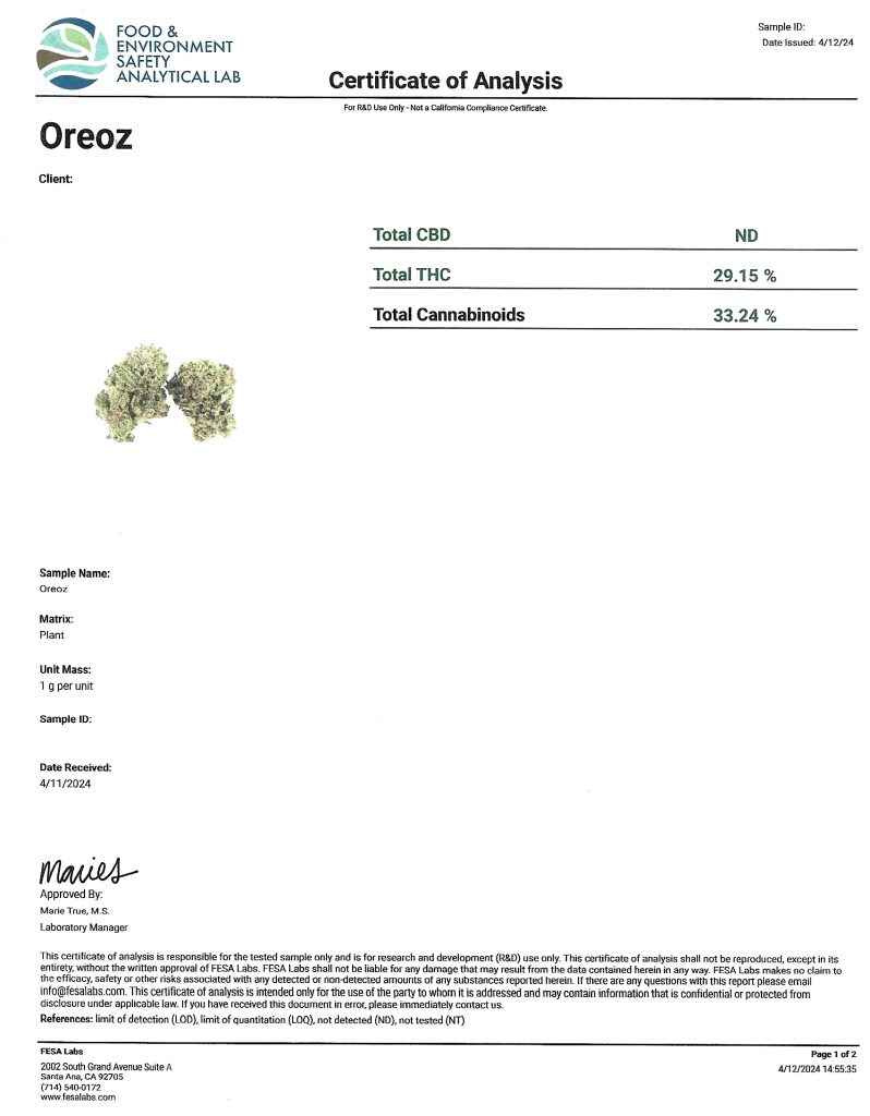 THXE 20%［1ml］OREOZ Oreoz THCa Flower - Buy Online Now - Lord Green Factory